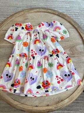 H&M x Eva Cremers Kawaii Print Puff Sleeve Dress , size 3 T